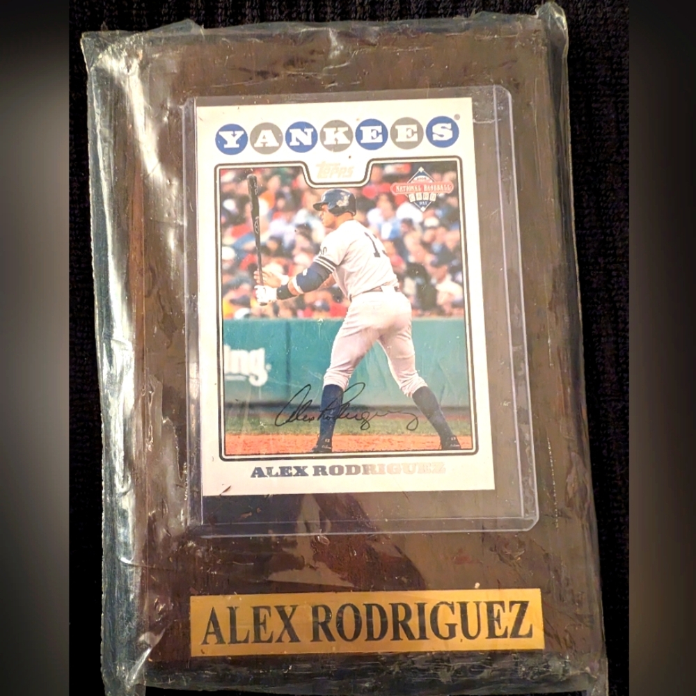 NIB. ALEX RODRIGUEZ MOUNTED BASEBALL CARD
